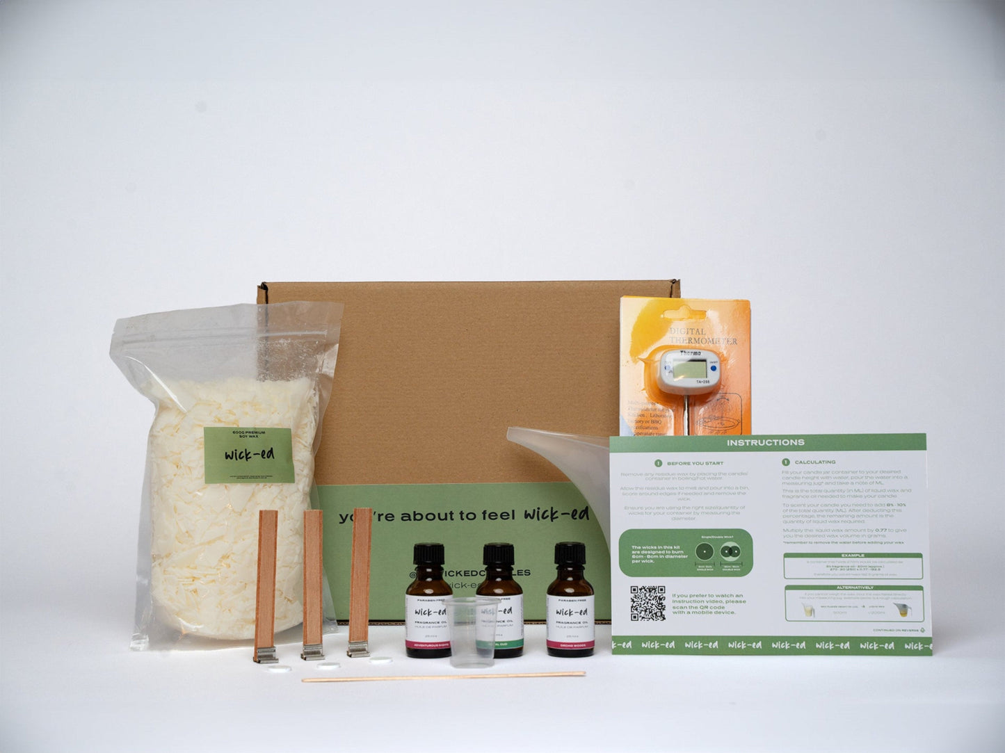 600g Soy Wax Candle Refill Kit (3 x 270ml candle)