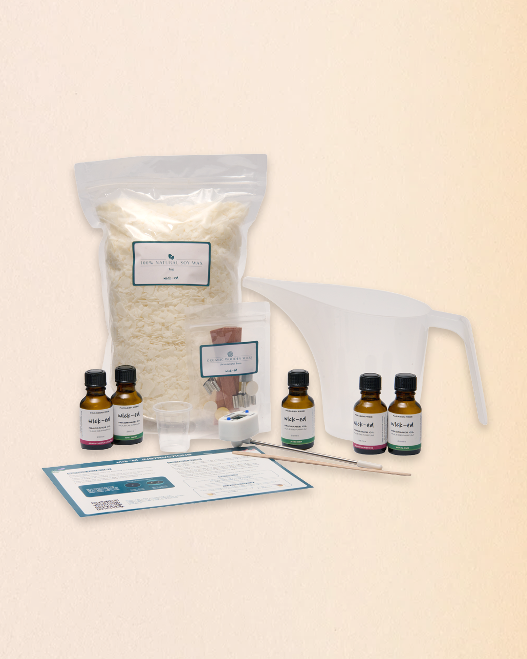 Kit de recarga de velas de cera de soja de 1 kg